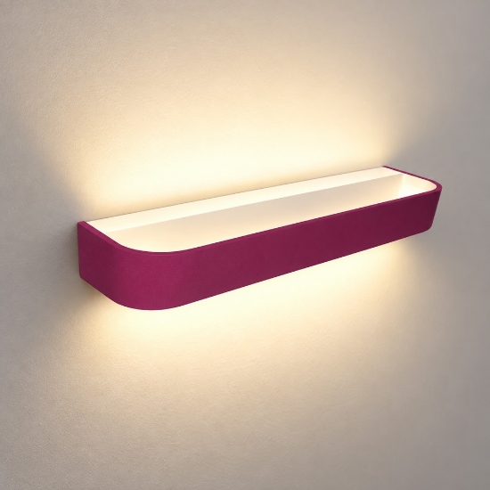 Applique led 30w cct 3000k 4000k dimmerabile 42cm moderna da parete magenta