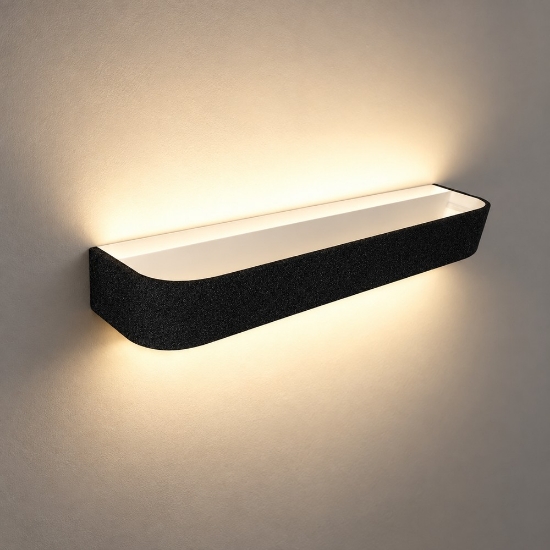 Applique moderna nera da parete led 30w cct 3000k 4000k dimmerabile 42cm