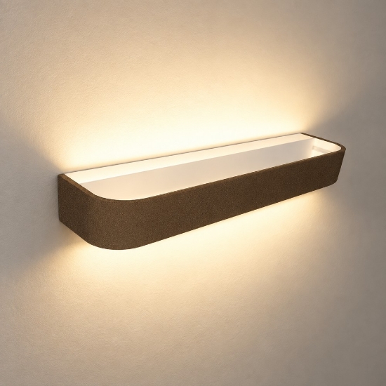 Applique led 30w cct 3000k 4000k dimmerabile moderna da parete ruggine 42cm
