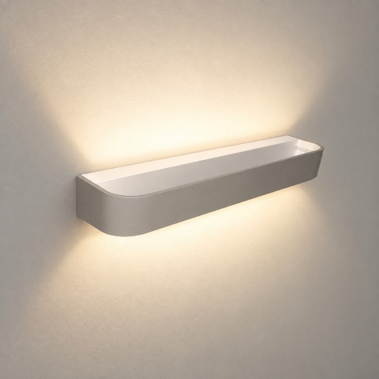 Applique led 30w cct 3000k 4000k dimmerabile moderna da parete tortora 42cm