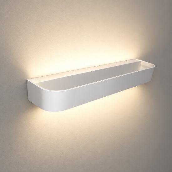 Applique da parete led 30w cct 3000k 4000k dimmerabile 42cm moderna bianca