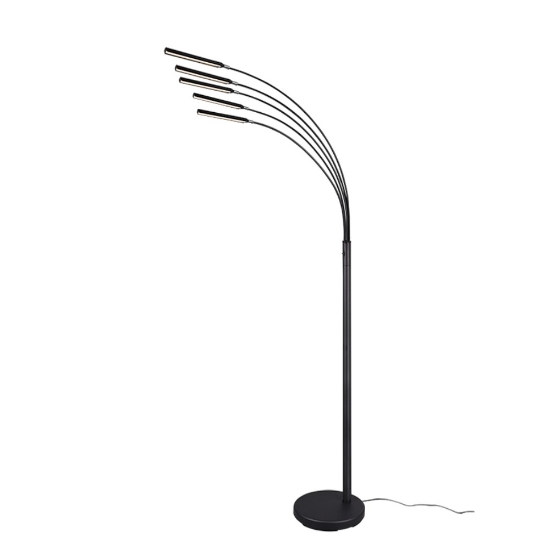 Piantana ad arco design moderno nero opaco led 3.5w 3000k dimmerabile