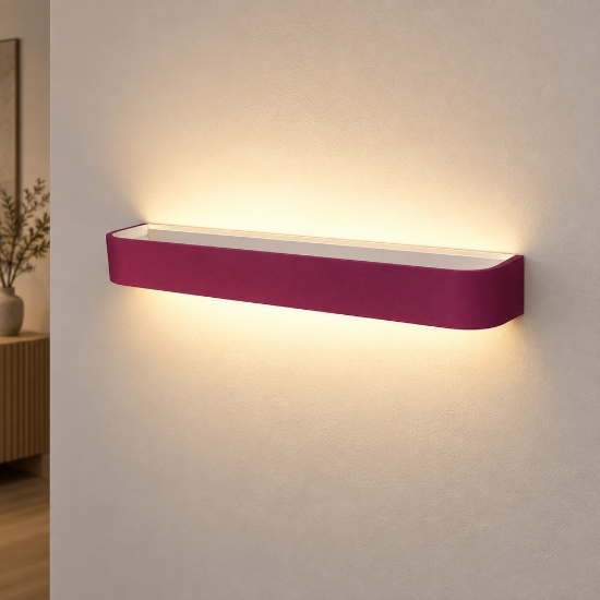 Applique led 50w cct 3000k 4000k moderna da parete magenta 52cm