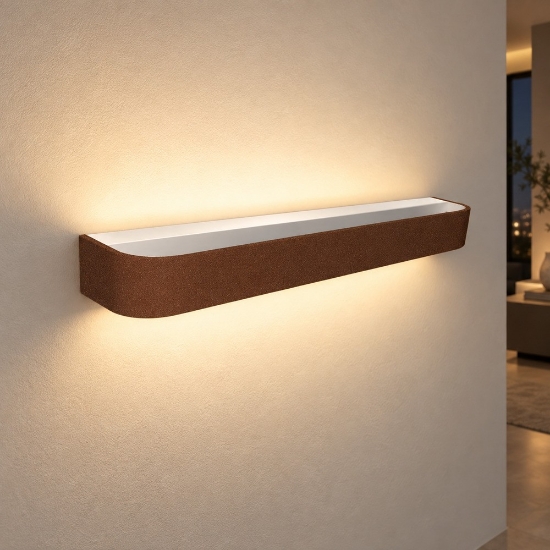Applique led 50w cct 3000k 4000k 52cm moderna da parete rame opaco