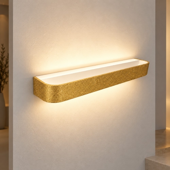 Applique da parete led 50w cct 3000k 4000k moderna oro opaco 52cm