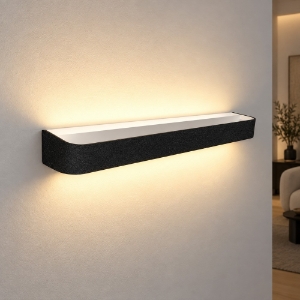 Applique moderna nera da parete led 50w cct 3000k 4000k 52cm
