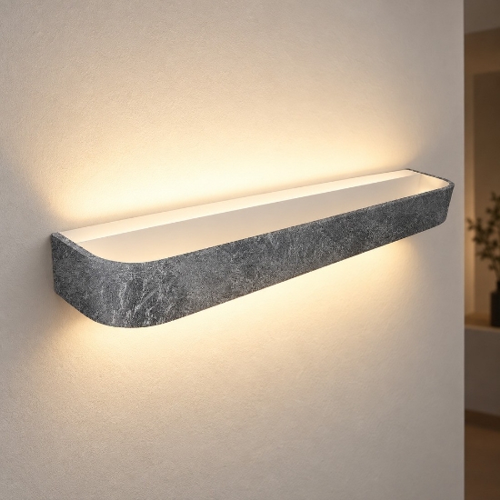 Applique moderna da parete foglia argento led 50w cct 3000k 4000k 52cm