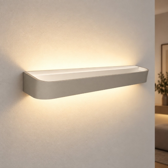 Applique led 50w cct 3000k 4000k moderna da parete tortora 52cm