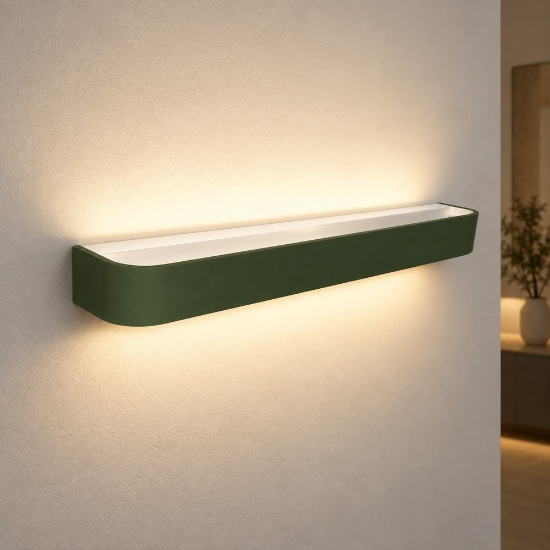 Applique led 50w cct 3000k 4000k 52cm da parete moderna verde oliva