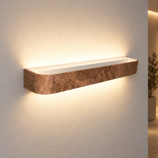 Applique led 38w cct 3000k 4000k dimmerabile 52cm da parete moderna foglia rame