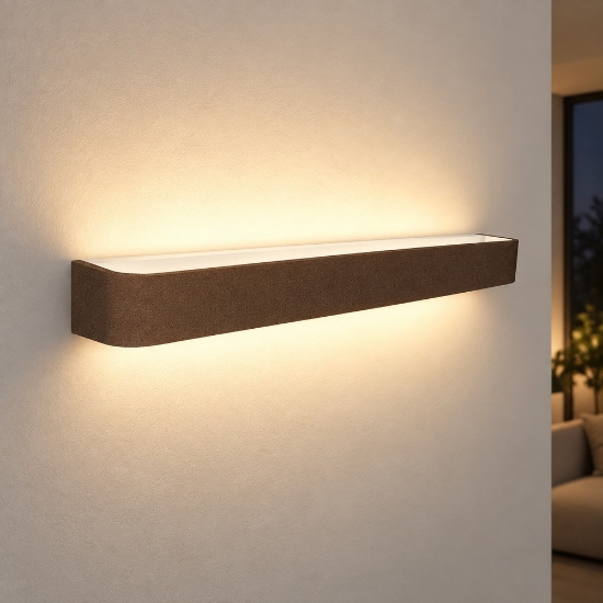 Applique led 38w cct 3000k 4000k moderna da parete ruggine 52cm