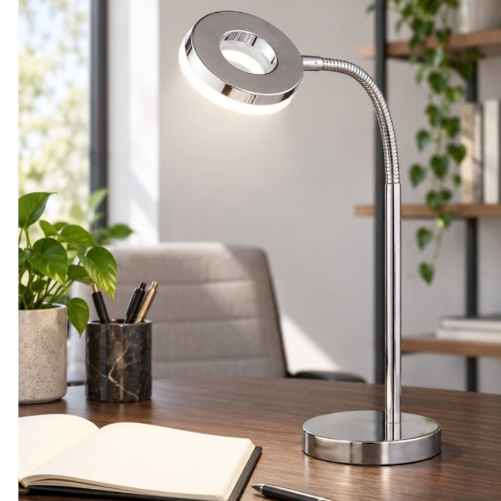 Lampada da scrivania cromo led 4w 3000k orientabile