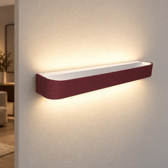 Applique led 50w cct 3000k 4000k da parete moderna bordeaux 52cm