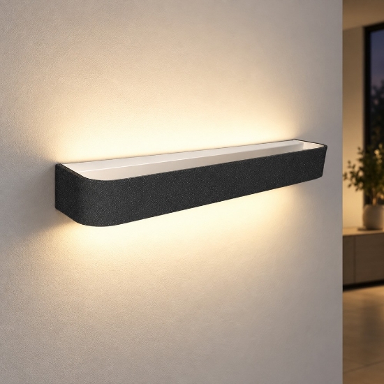 Applique moderna antracite da parete led 50w cct 3000k 4000k 52cm
