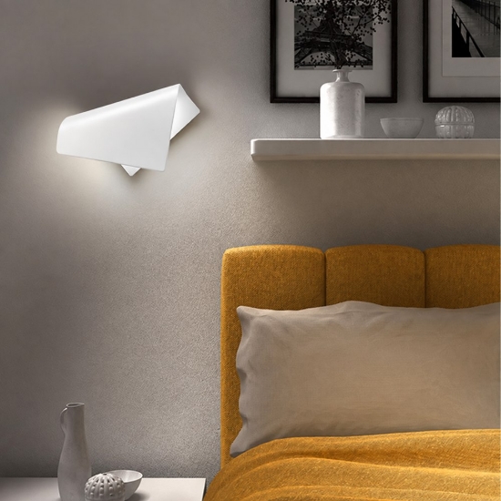 Applique da parete moderna bianca led 20w cct 3000k 4000k 37cm