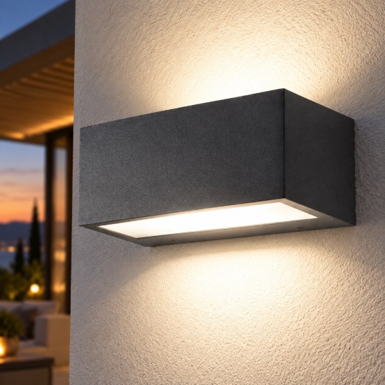 Perenz applique da esterno step rettangolare antracite da esterno ip54