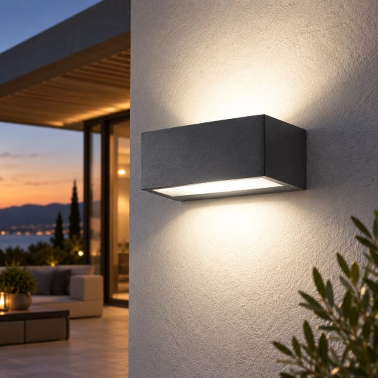 Perenz applique da esterno step rettangolare antracite da esterno ip54