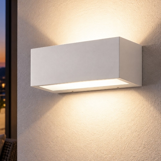 Perenz step applique da esterno bianca rettangolare ip54