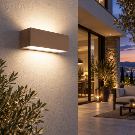 Perenz step applique corten da esterno rettangolare biemissione ip54