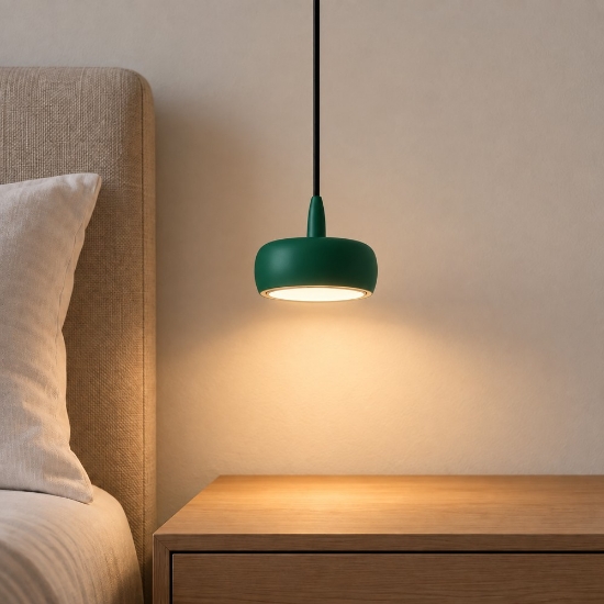 Lampada a sospensione moderna verde bosco per sala da pranzo led 10w 3000k