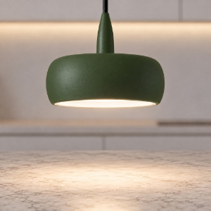 Lampada led 10w 3000k a sospensione moderna verde oliva per isola cucina