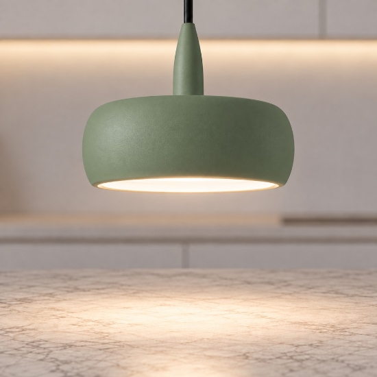Lampada a sospensione led 10w 3000k moderna per sala da pranzo verde salvia