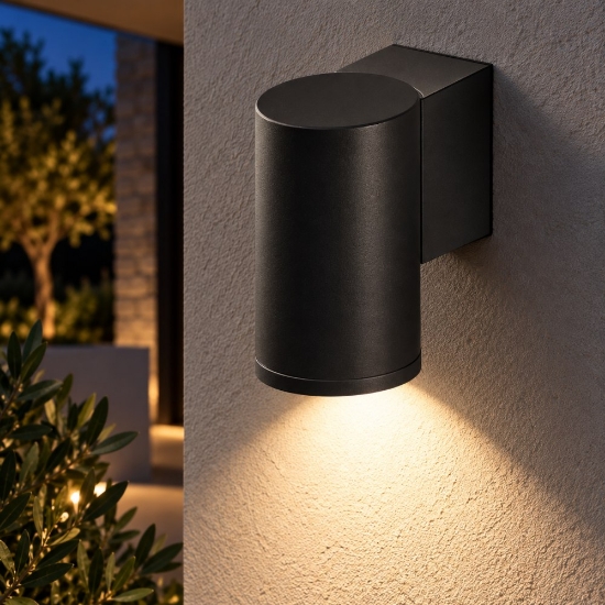 Perenz quarondo applique cilindro antracite da esterno ip65
