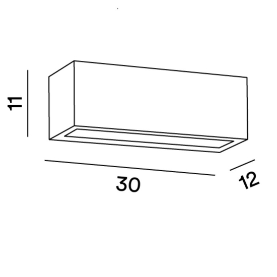 Perenz step applique rettangolare da esterno balcone bianca ip54