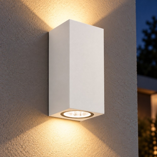 Applique da esterno moderna bianca ip65 17cm