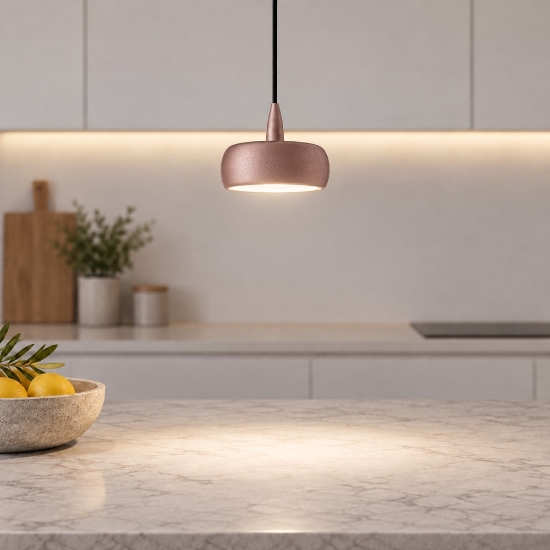 Lampada led 10w 3000k moderna a sospensione oro rosato per comodini camera da letto