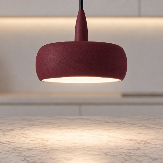 Lampada led 10w 3000k a sospensione tonda moderna bordeaux per isola cucina