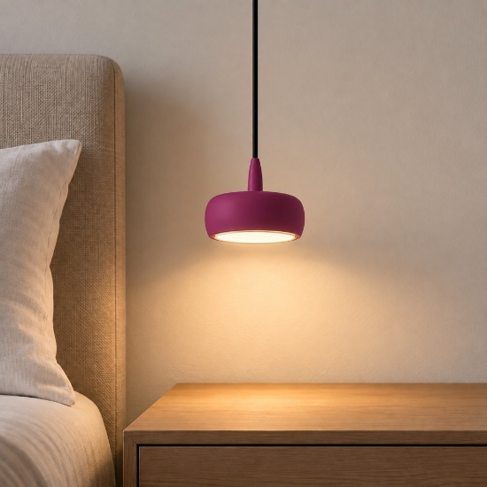 Lampada led 10w 3000k moderna a sospensione per sala da pranzo magenta