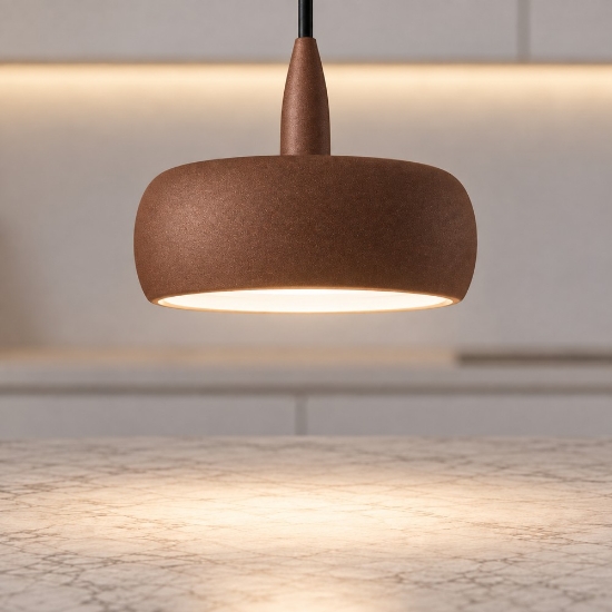 Lampada led 10w 3000k moderna a sospensione rame opaco per comodini camera da letto