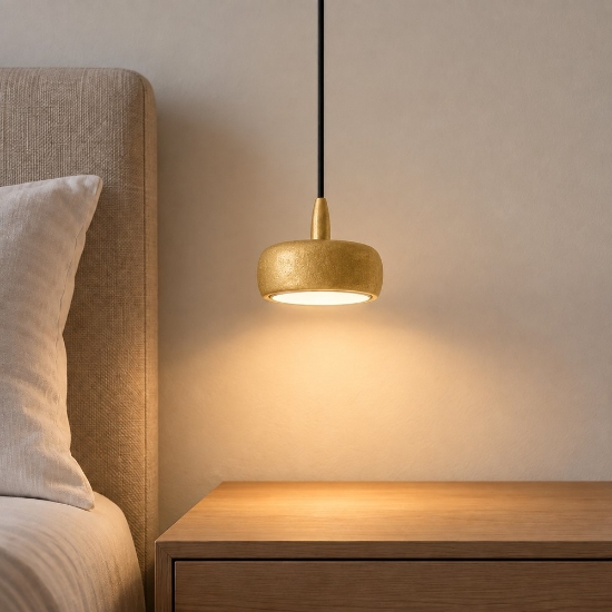 Lampada a sospensione led 10w 3000k moderna oro opaco per sala da pranzo