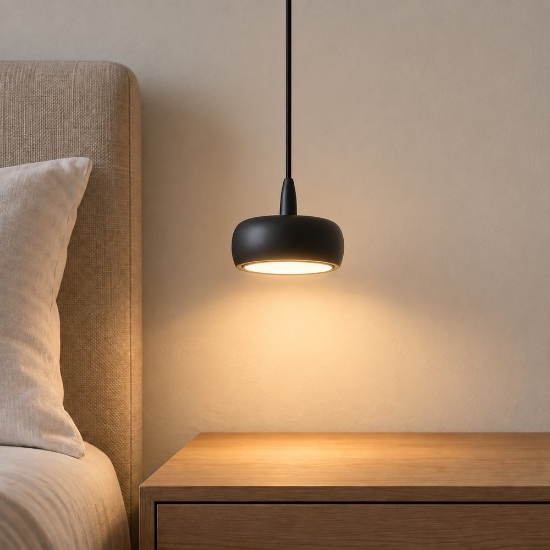 Lampada moderna nera a sospensione led 10w 3000k per bancone