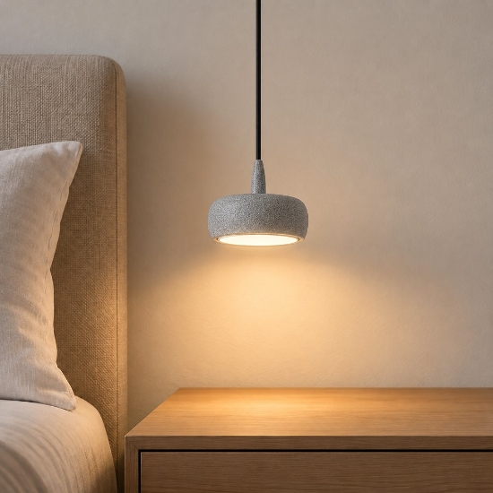 Lampada a sospensione led 10w 3000k moderna grigio perla per sala da pranzo