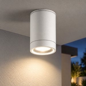 Perenz pendo faretto da esterno a soffitto design cilindro moderno bianco ip44