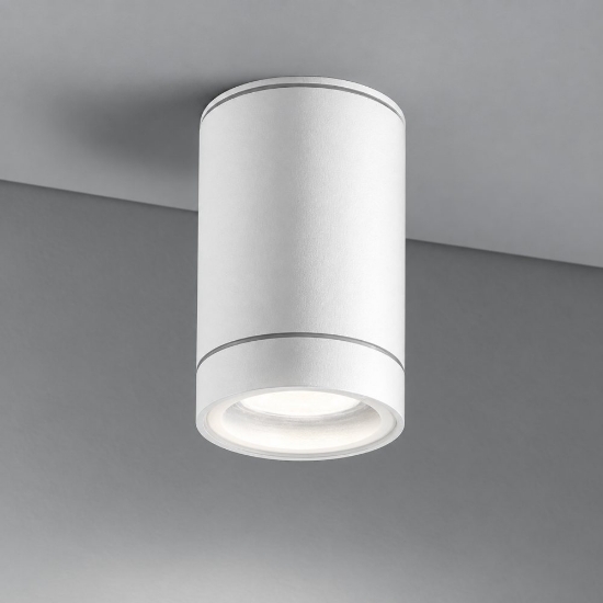Perenz pendo faretto da esterno a soffitto design cilindro moderno bianco ip44