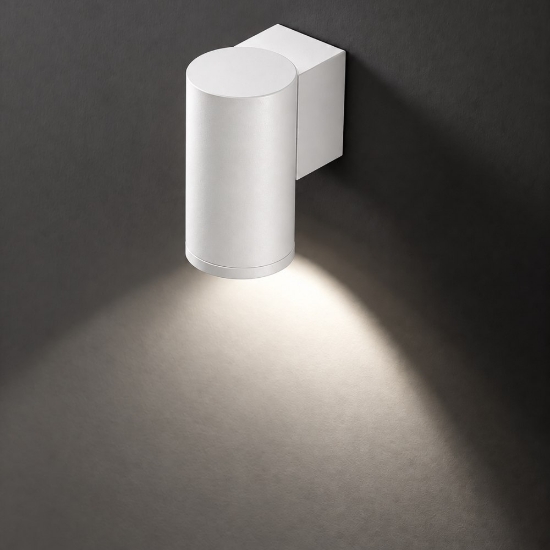 Perenz quarondo applique da esterno moderna cilindro bianco ip65