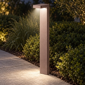 Lampione led 10,5w 3000k ip65 moderno per esterno giardino oro rosato
