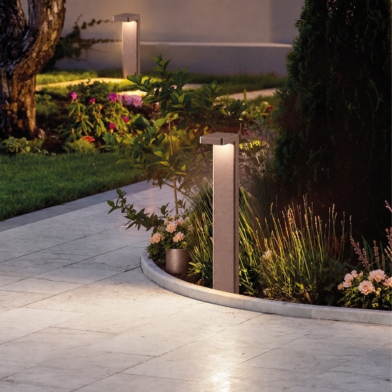 Lampione led 10,5w 3000k ip65 moderno per esterno giardino oro rosato
