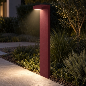 Paletto lampione moderno per esterno bordeaux led 10,5w 3000k ip65