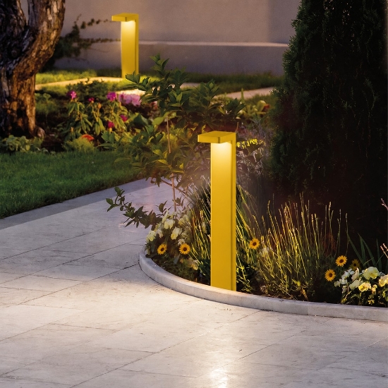 Lampioncino led 10,5w 3000k ip65 moderno da giardino giallo girasole