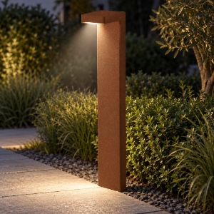 Lampione da giardino led 10,5w 3000k ip65 moderno per esterno rame opaco