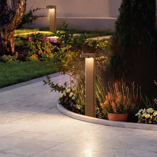 Lampioncino led 10,5w 3000k ip65 moderno da esterno giardino ruggine