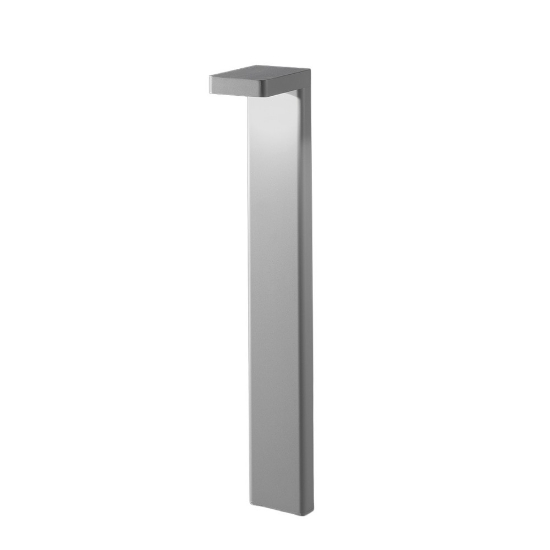 Paletto lampione per esterno led 10,5w 3000k ip65 moderno grigio perla vetro