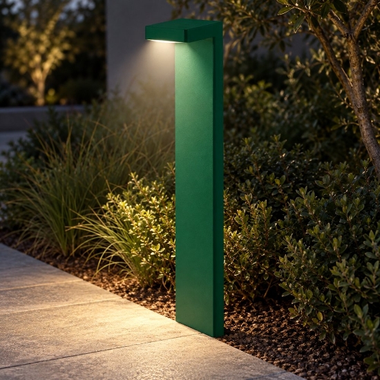 Paletto lampione da giardino moderno verde bosco led 10,5w 3000k ip65
