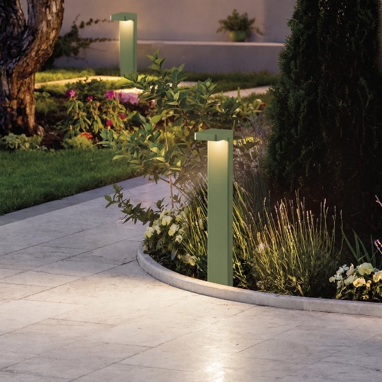 Lampioncino per giardino da esterno led 10,5w 3000k ip65  moderno verde salvia