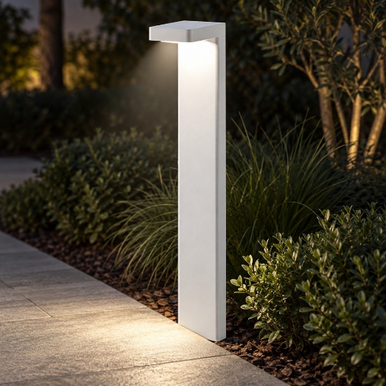 Paletto lampione per esterno giardino led 10,5w 3000k ip65 moderno bianca