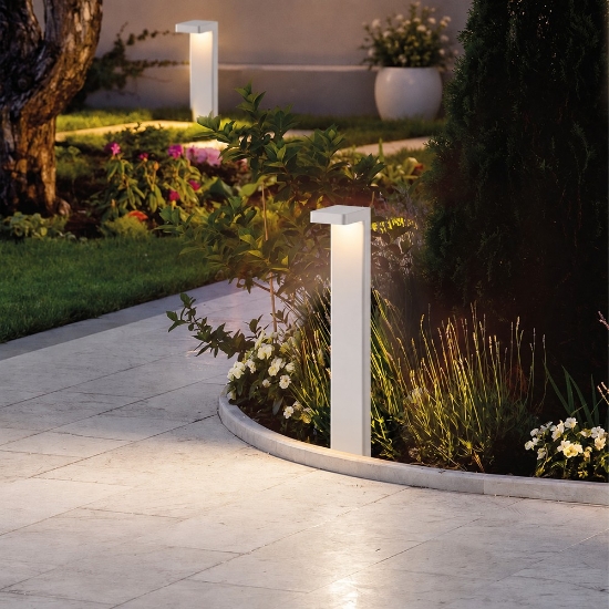 Paletto lampione per esterno giardino led 10,5w 3000k ip65 moderno bianca
